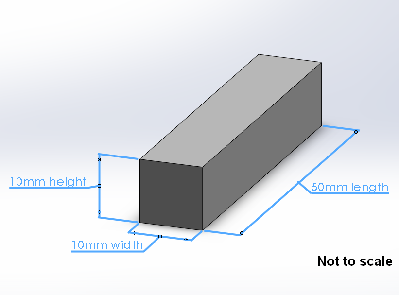 Neodymium Block Magnet - 50mm x 10mm x 10mm | N35