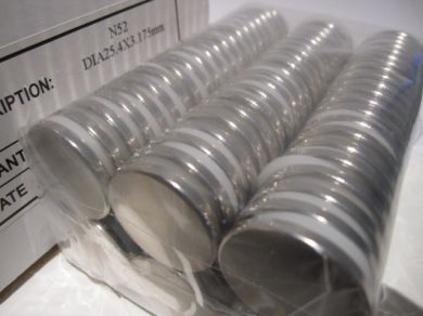 Neodymium Disc Magnet 25.4mm x 3.175mm N52