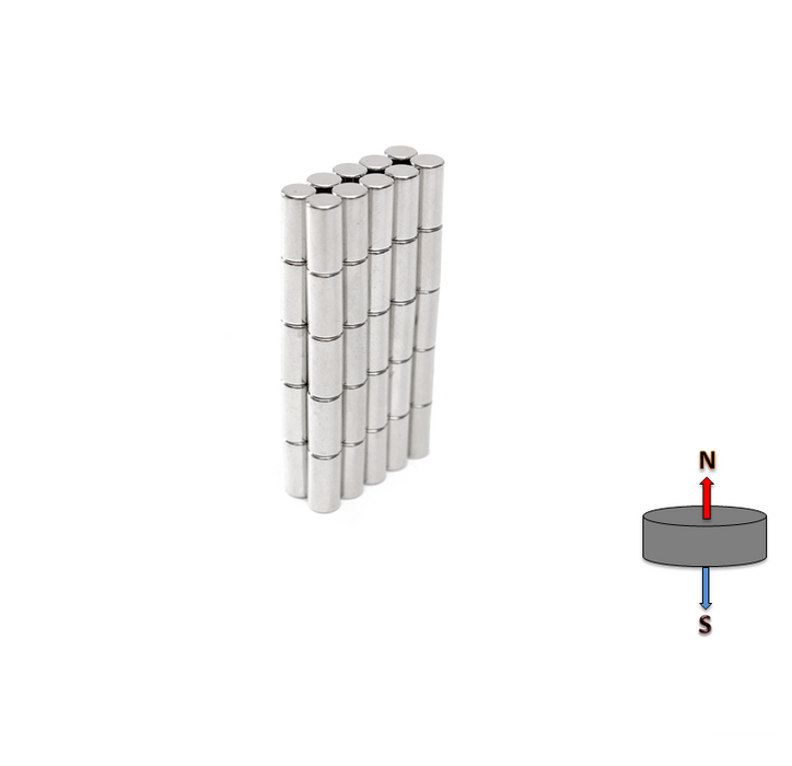 Neodymium Cylinder Magnet 5mm x 10mm N45