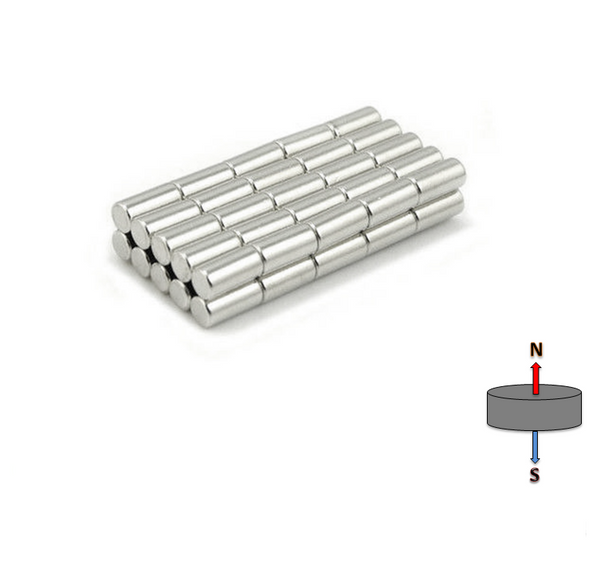 Neodymium Cylinder Magnet 6mm x 10mm N50