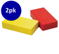 Plastic Coated Ceramic Block Magnets | Yellow & Red | REDUCED TO CLEAR