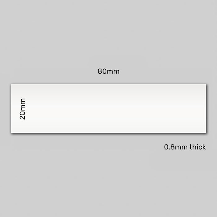 Rewritable White Magnetic Label - 80mm x 20mm x 0.8mm