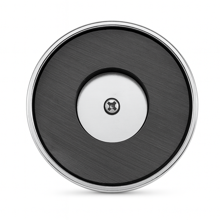 Ceramic Round Base Magnet with Knob – D57mm x 35mm | Ferrite Ring Magnet