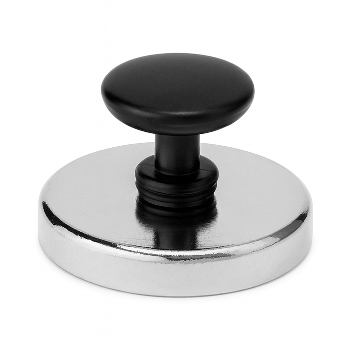 Ceramic Round Base Magnet with Knob – D57mm x 35mm | Ferrite Ring Magnet