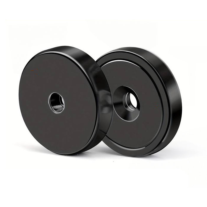 Neodymium Countersunk Pot Magnet - D25mm dia. (14kg) | Black Epoxy Coated | Rust Resistant | 1 piece only