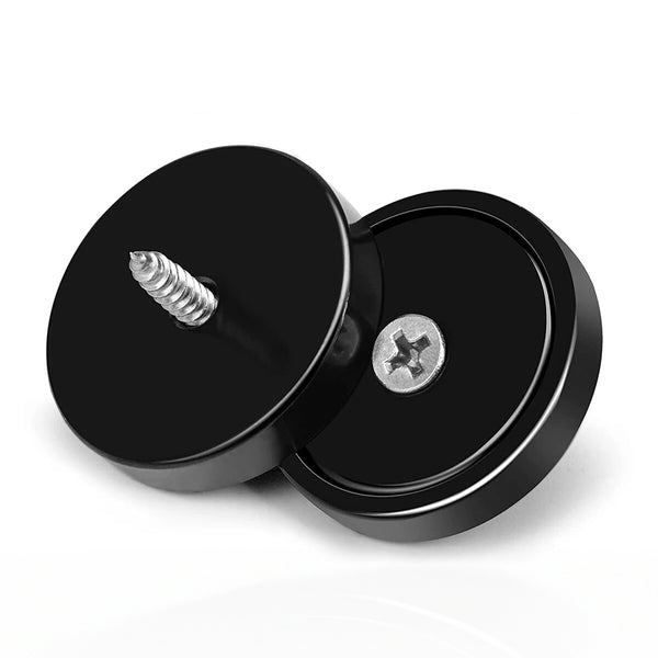 Neodymium Countersunk Pot Magnet - D32mm dia. (25kg) | Black Epoxy Coated | Rust Proof