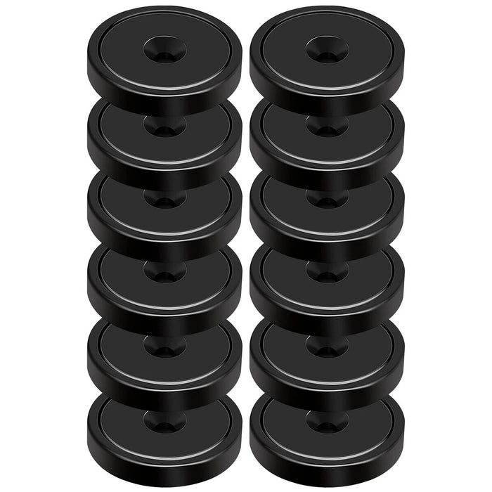 Neodymium Countersunk Pot Magnet - D25mm dia. (14kg) | Black Epoxy Coated | Rust Resistant | 1 piece only