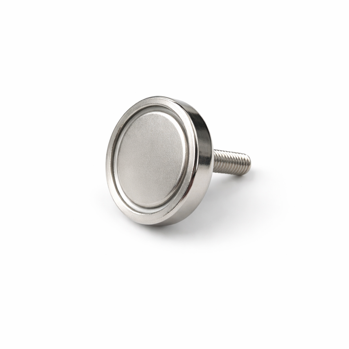 Neodymium Pot Magnet with M6 Male Thread - D36mm x 33mm (H) | 25mm External Boss