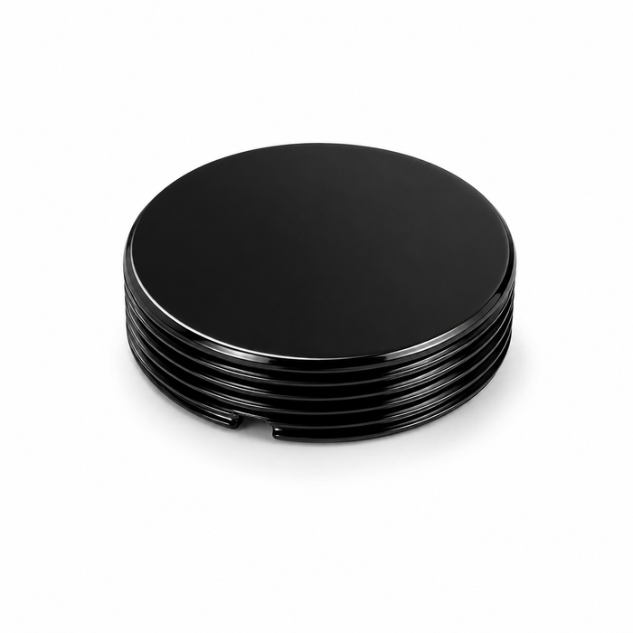 Neodymium Threaded Pot Magnet – D36mm x 8mm | Black Epoxy Coating