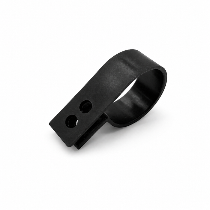 10 Pack of Nylon P-Clips | Closed Diameter D22mm | M5 Mounting Hole | Black