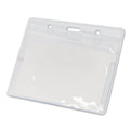 Magnetic Name Badge (Pacemaker Warning) + Clear Horizontal Plastic ID Card Holder 4"x 3" | 1 PACK