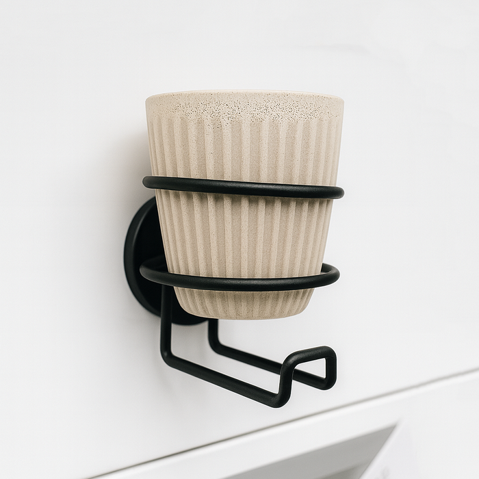 Magnetic Cup Holder | Rubber Coated Neodymium Pot Magnet - (D) 66mm x (BH) 8mm | 85mm Diameter Affixed Cup Holder