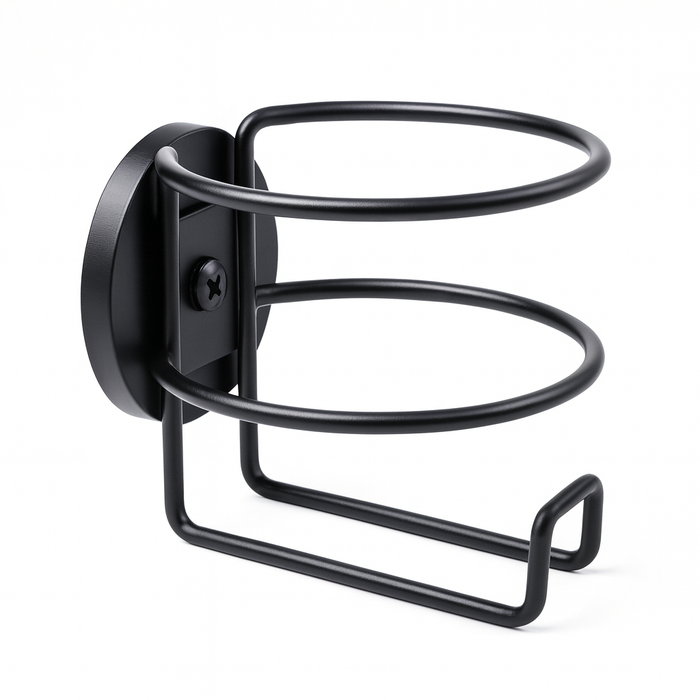 Magnetic Cup Holder | Rubber Coated Neodymium Pot Magnet - (D) 66mm x (BH) 8mm | 85mm Diameter Affixed Cup Holder