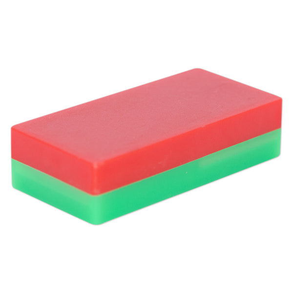Plastic Coated Ceramic Block Magnets | Red/Green