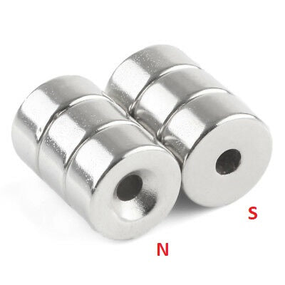 Neodymium Countersunk Ring Magnet - OD12.5mm x 6mm C/hole d3/d6 | NORTH