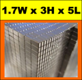 Neodymium Block Magnet 5x1.7x3mm N50 | Magnetised thru 3mm | Pack of 100pcs