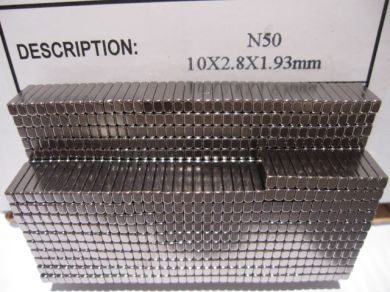 Neodymium Block Magnet 10x2.8x1.9mm N50