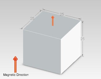 Neodymium Block Magnet 25x25x25mm N50