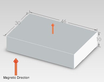 Neodymium Block Magnet 46x30x10mm N40