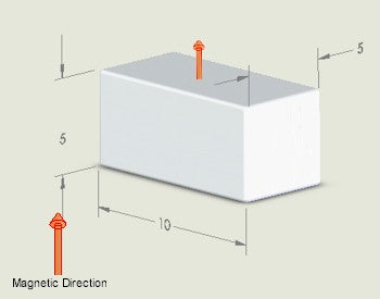 Neodymium Block Magnet - 10mm x 5mm x 5mm | N45