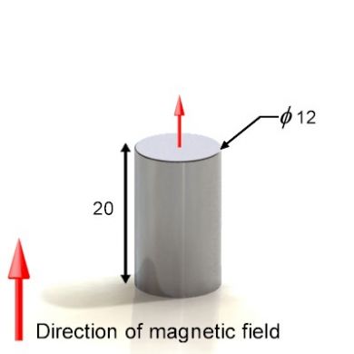 Neodymium Cylinder Magnet 12mm x 20mm N33AH | High Temperature ≤230ºC