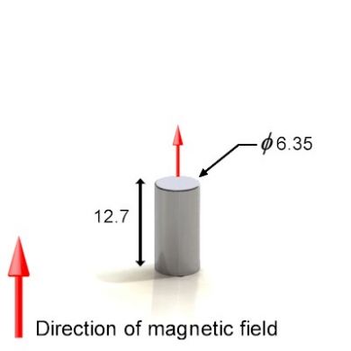 Neodymium Cylinder Magnet 6.35mm x 12.7mm N38