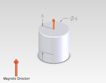 Neodymium Cylinder Magnet 6mm x 6mm N50