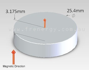 Neodymium Disc Magnet 25.4mm x 3.175mm N42