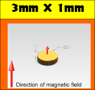 Neodymium Disc Magnet 3mm x 1mm N50 GOLD