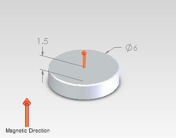 Neodymium Disc Magnet - 6mm x 1.5mm | N50