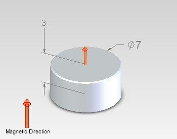 Neodymium Disc Magnet 7mm x 3mm N38