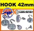 Neodymium Hook Magnet - D42mm dia. (68kg)