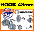 Neodymium Hook Magnet - D48mm dia. (81kg)