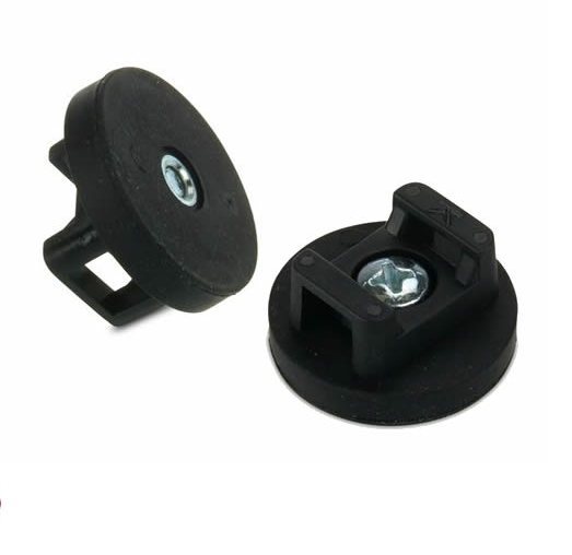 Rubber Coated Pot Magnet 31mm | Cable Tie Mounting Magnet