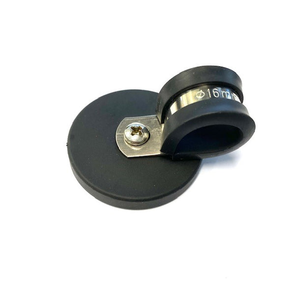 Rubber Coated Pot Magnet 43mm | Rubber-lined P Clamp