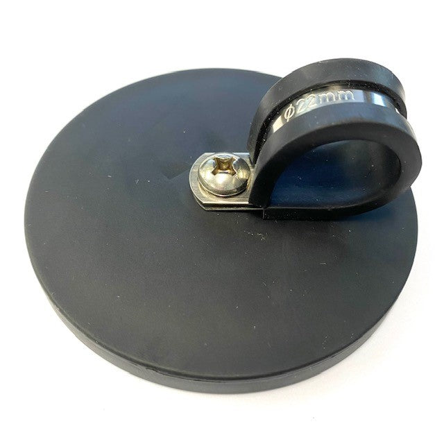 Rubber Coated Pot Magnet 88mm | Rubber-lined P Clamp