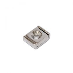 Neodymium Rectangular Pot Magnet | 10x13.5x5mm Countersunk Hole d3.3/6.5