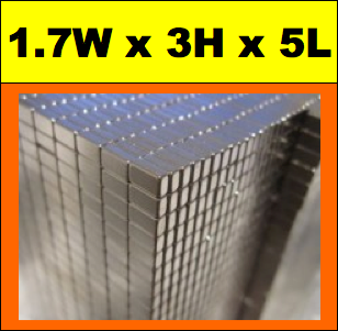 Neodymium Block Magnet 5x1.7x3.5mm N50 | Side Magnetised thru 3.5mm