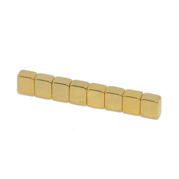 Neodymium Block Magnet 3.7x2.2x3.2 mm N52, Gold