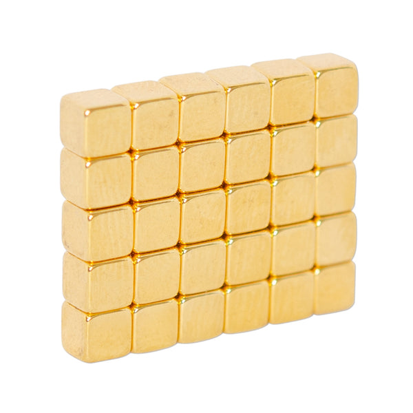 Neodymium Block Magnet - 3.175mm x 3.175mm x 3.175mm N52 | Gold Coating