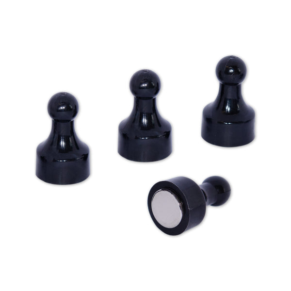 Neodymium Thumb Push Pin Magnet | Black | 12 pack