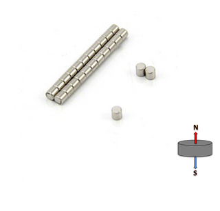 Neodymium Cylinder Magnet 2mm x 2mm N50