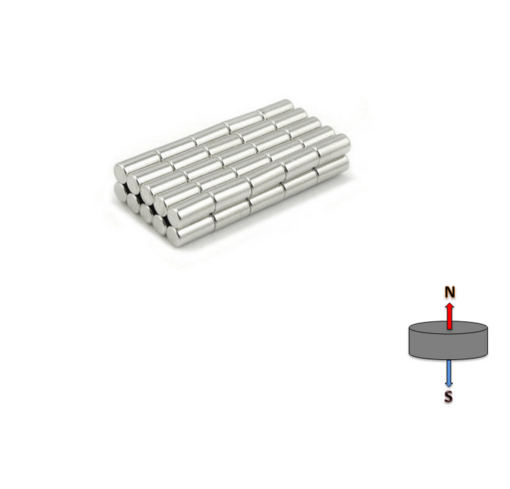 Neodymium Cylinder Magnet 4mm x 6mm N45