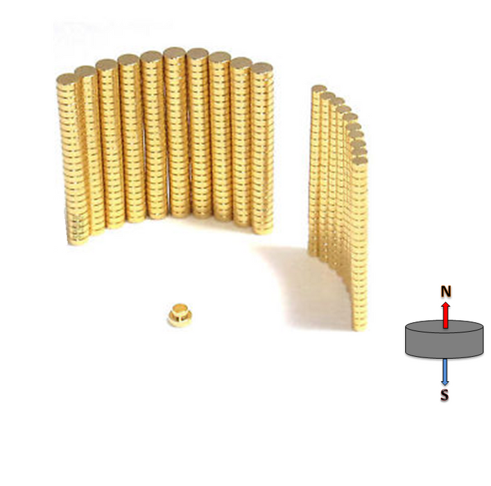 Neodymium Disc Magnet 3mm x 1mm N50 GOLD