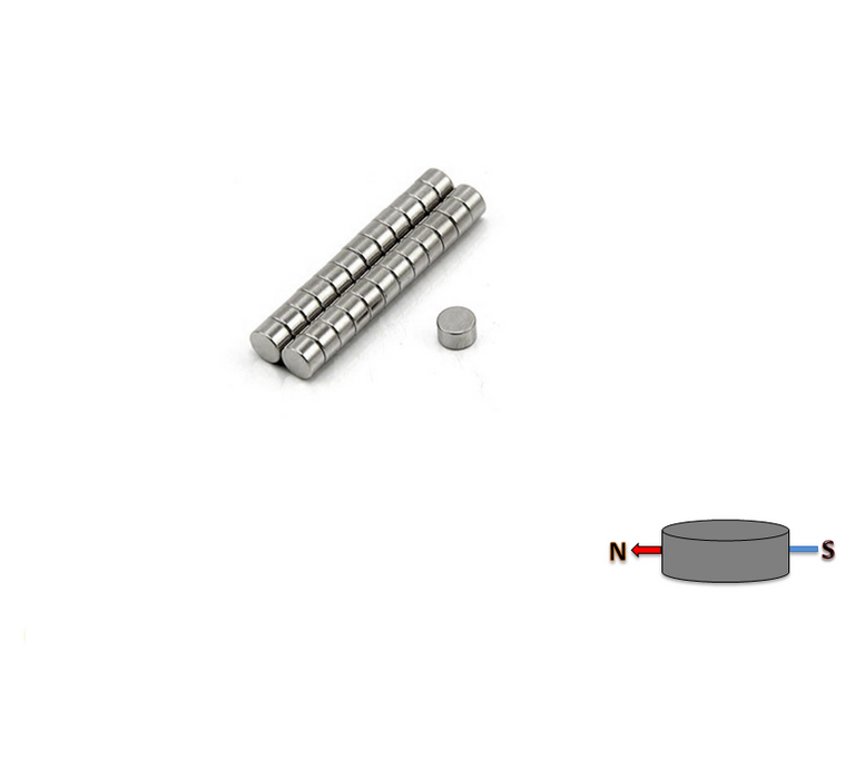 Neodymium Disc Magnet 4mm x 3mm N52 DIAMETRICALLY MAGNETISED