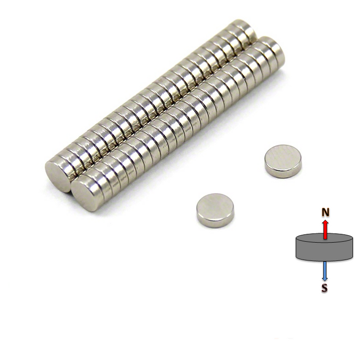 thumbnail image 2 of 25-Pack N45 Rare Earth Rod Magnets – 5mm X 8mm Neodymium Cylinders For Crafts & Fridge 2 of 4