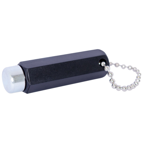 Plastic Encased Pocket Keyring Magnet D14.5mm x 58mm | BLACK