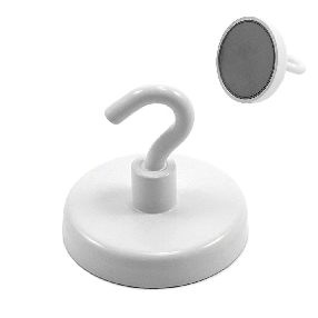 White Ferrite Magnetic Hook 32mm 14lbs (6kg) | Pack of 2