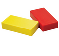 Plastic Coated Ceramic Block Magnets | Yellow & Red | REDUCED TO CLEAR