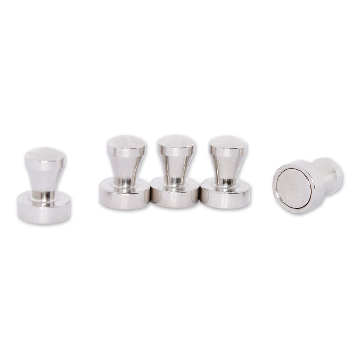 D12 Neodymium Push Pin Magnet | Chrome | 5pk